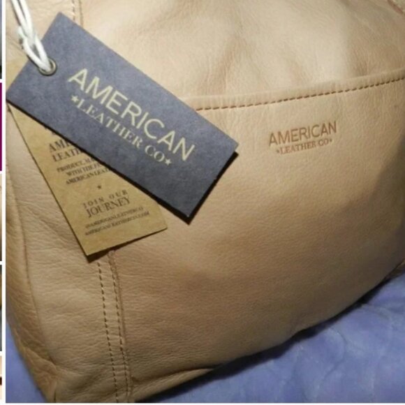American Leather Genuine Leather Austin Shoulder Bag Cashew🆕⌚📦🏃💨🚚 - Picture 8 of 16